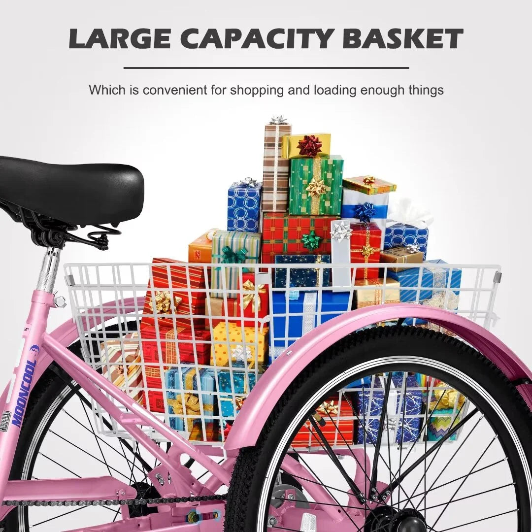26 7 Speed Adult Tricycle with Large Basket U7389