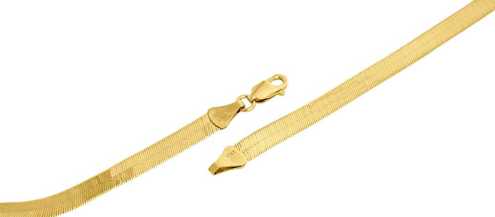 10K Yellow Gold Silky Herringbone Chain Necklace, 20 Inches U902203