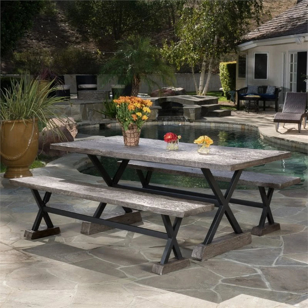 Lightweight Concrete Outdoor Dining Table D11424