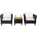 3-Piece Wicker Patio Furniture Set with Cushions & Coffee Table R707187