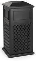 17 Gal Cast Aluminum Black Trash Receptacle F547864