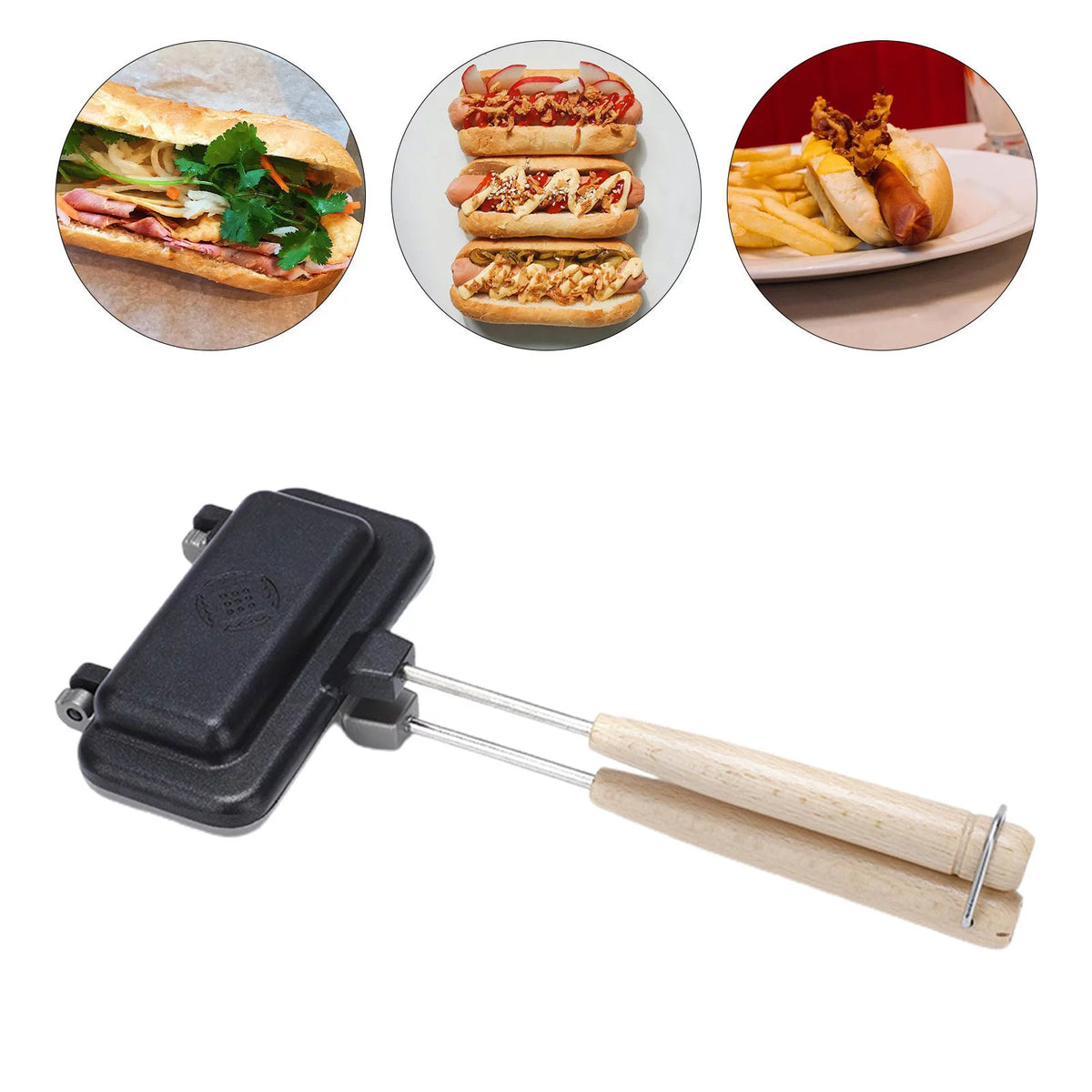 Non-Stick Cast Iron Sandwich Pan Pie Maker D29918