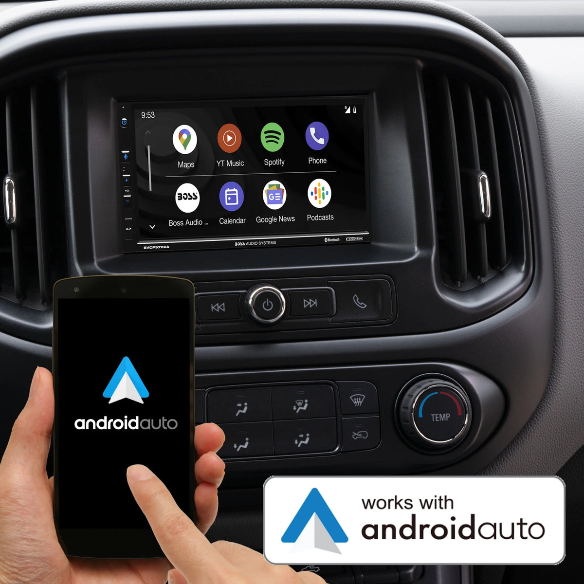 Double Din 7 Inch Touchscreen Car Stereo with Apple CarPlay Android Auto Bluetooth U780770