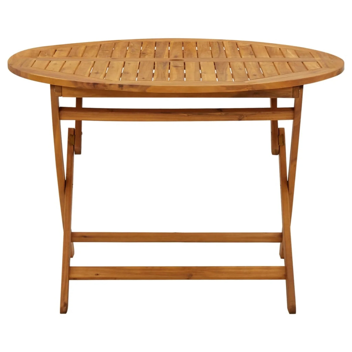 Folding Wood Acacia Round Outdoor Dining Table with Umbrella Hole X32340