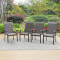 Patio Wicker Rattan Dining Chairs Set of 4 Dark Brown Y59864
