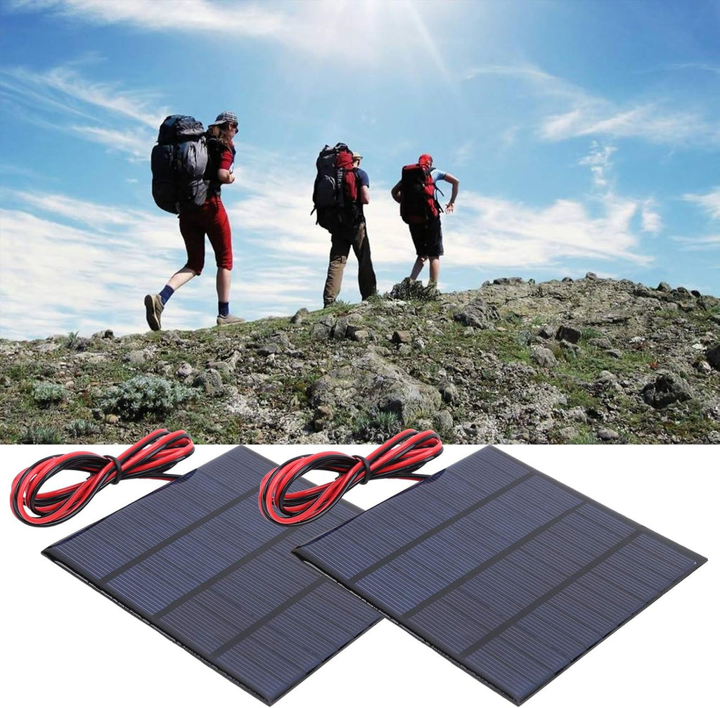 2Pcs DC 12V 150mA Solar Panel Mini Solar Battery Module with 1m Cable Polysilicon Solar Epoxy Cell Charger K110