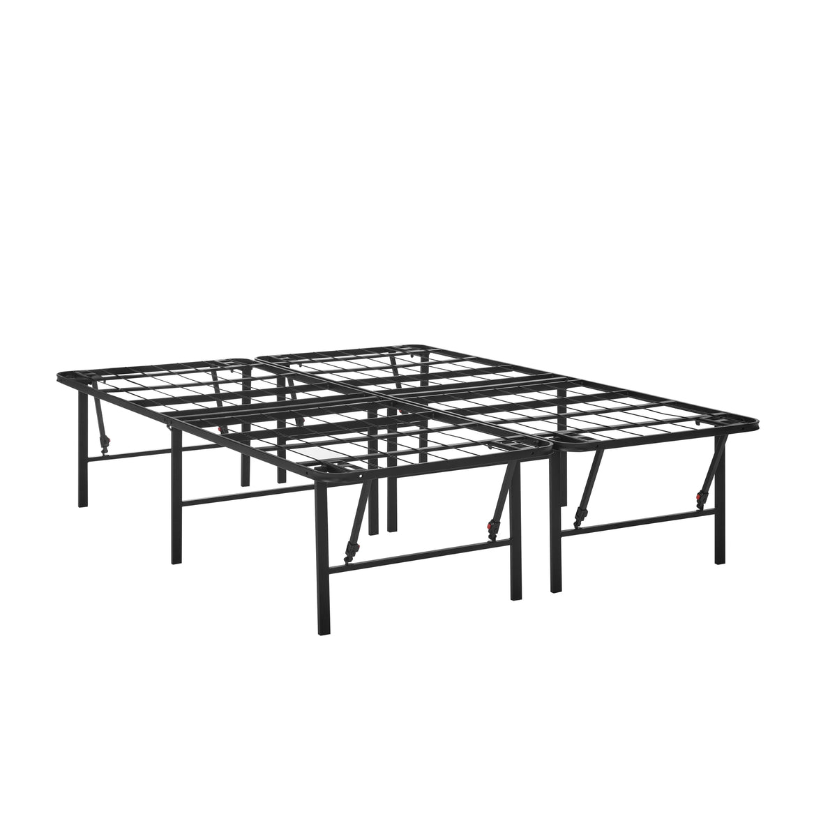 Foldable Steel Queen Platform Bed Frame, Black N324466