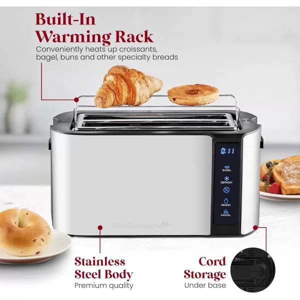 Long Slot 4 Slice Stainless Steel Toaster T325123