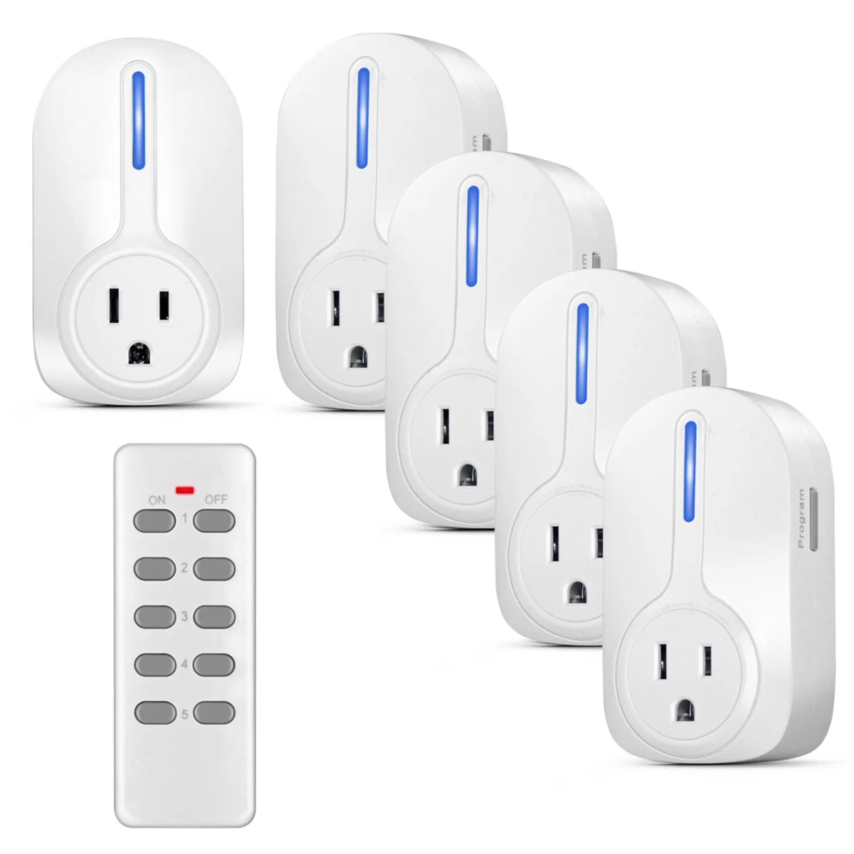 5 Pack Wireless Remote Control Power Outlet W862086