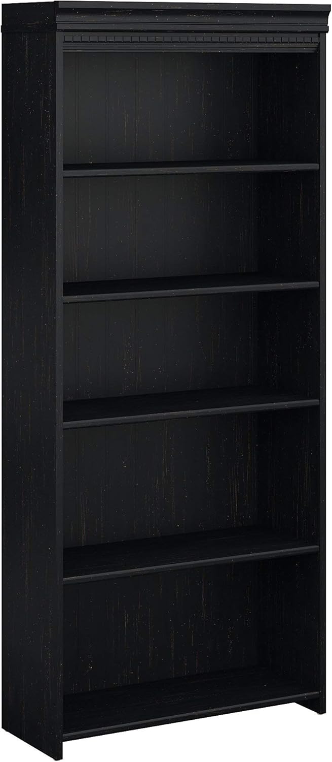 5 Shelf Bookcase in Antique Black H7381
