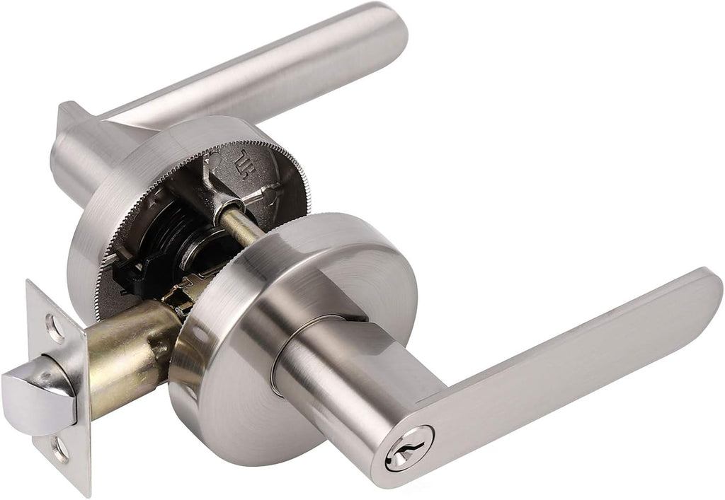 Satin Nickel Privacy Door Lever Interior Door Handles 5 Pack T462462