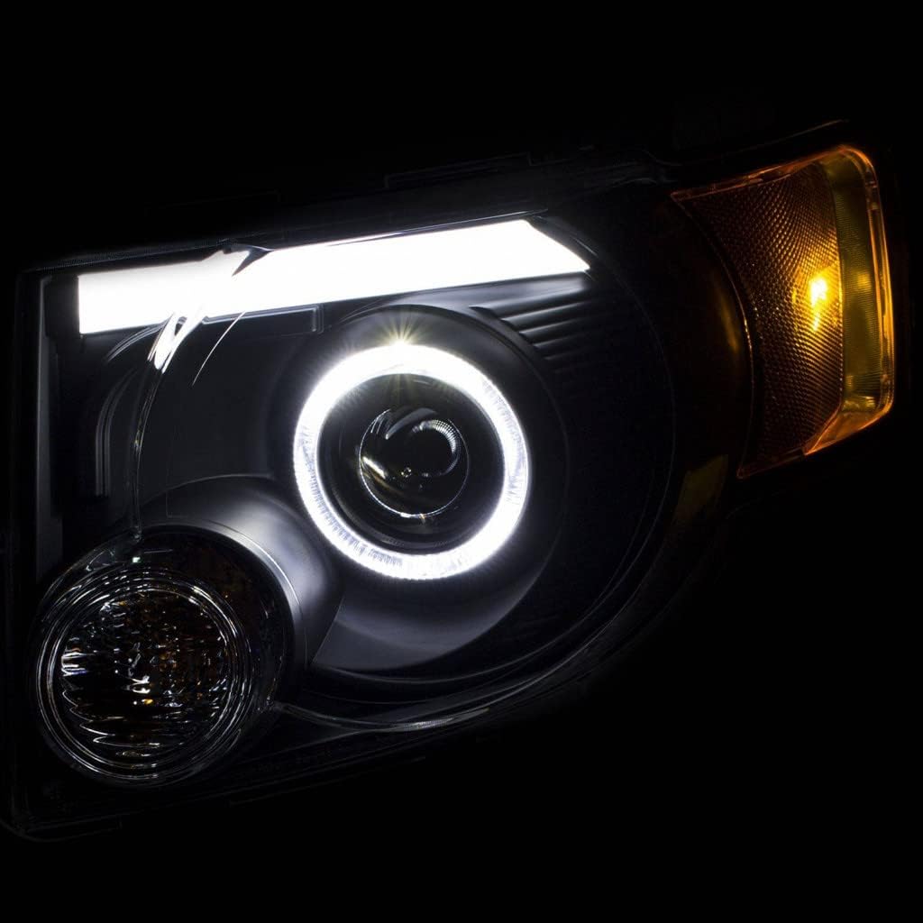 Projector Headlights with Halo Black P1966