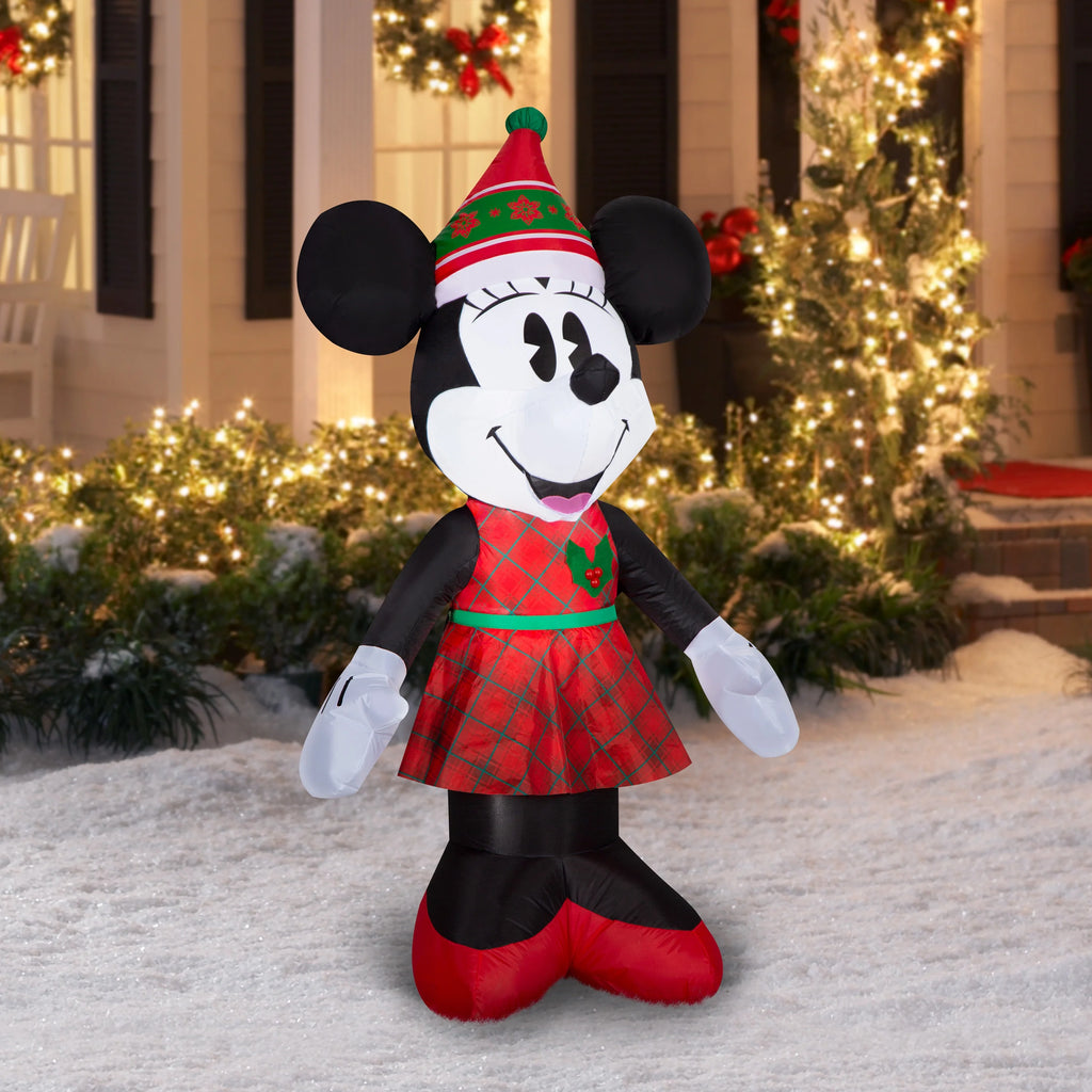 5 Foot Nordic Winter Christmas Minnie Mouse Inflatables H935