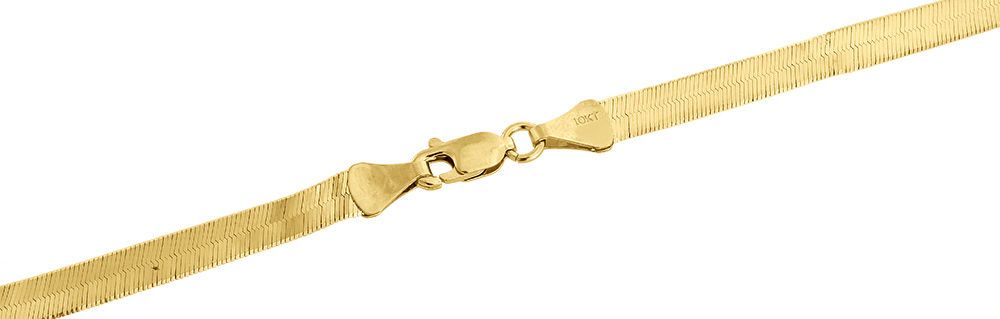 10K Yellow Gold Silky Herringbone Chain Necklace, 20 Inches U902203