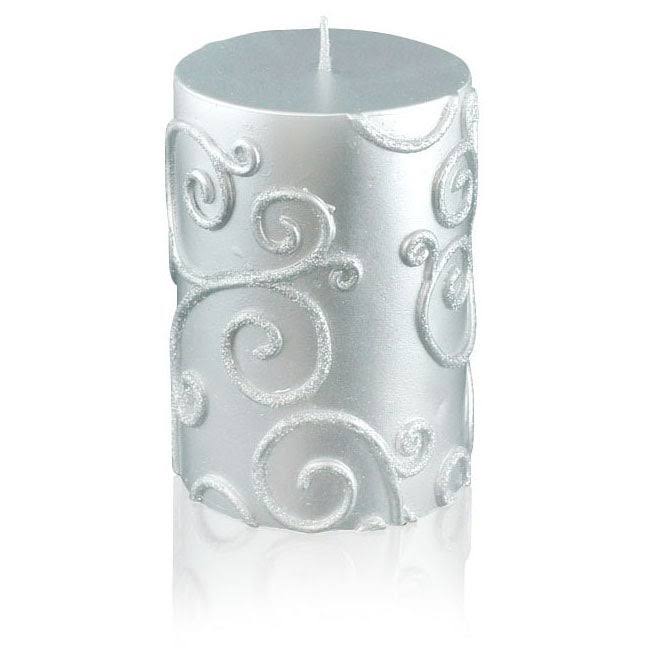Black Scroll Pillar Candle Bulk (12-Case) T561031