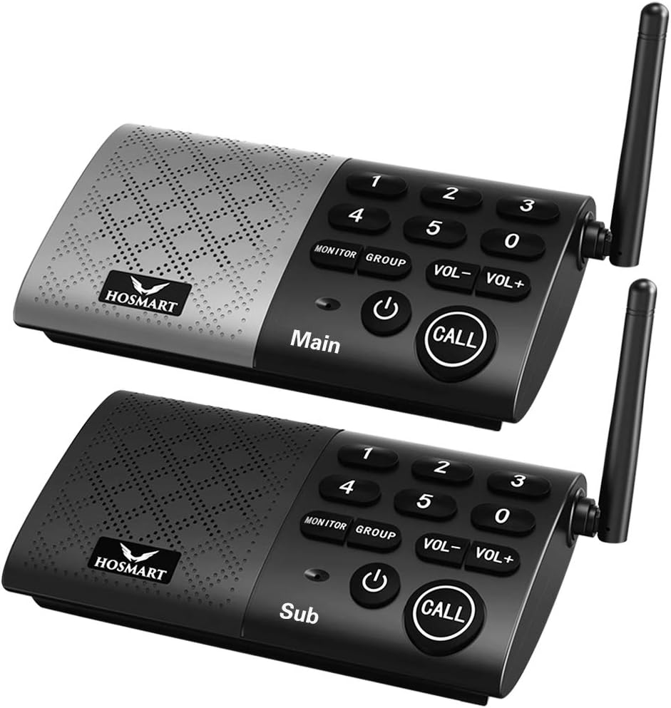Full Duplex Wireless Intercom System, DECT 6.0 Technology, 1000 Feet Range, Pack of 2 R389088