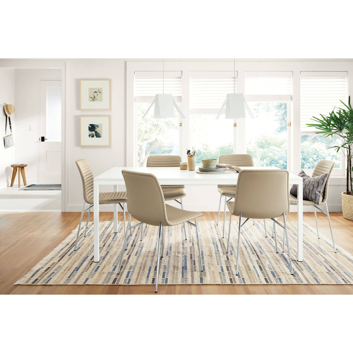 Modern Cato Side Chair in Grey with Chrome Frame H66459
