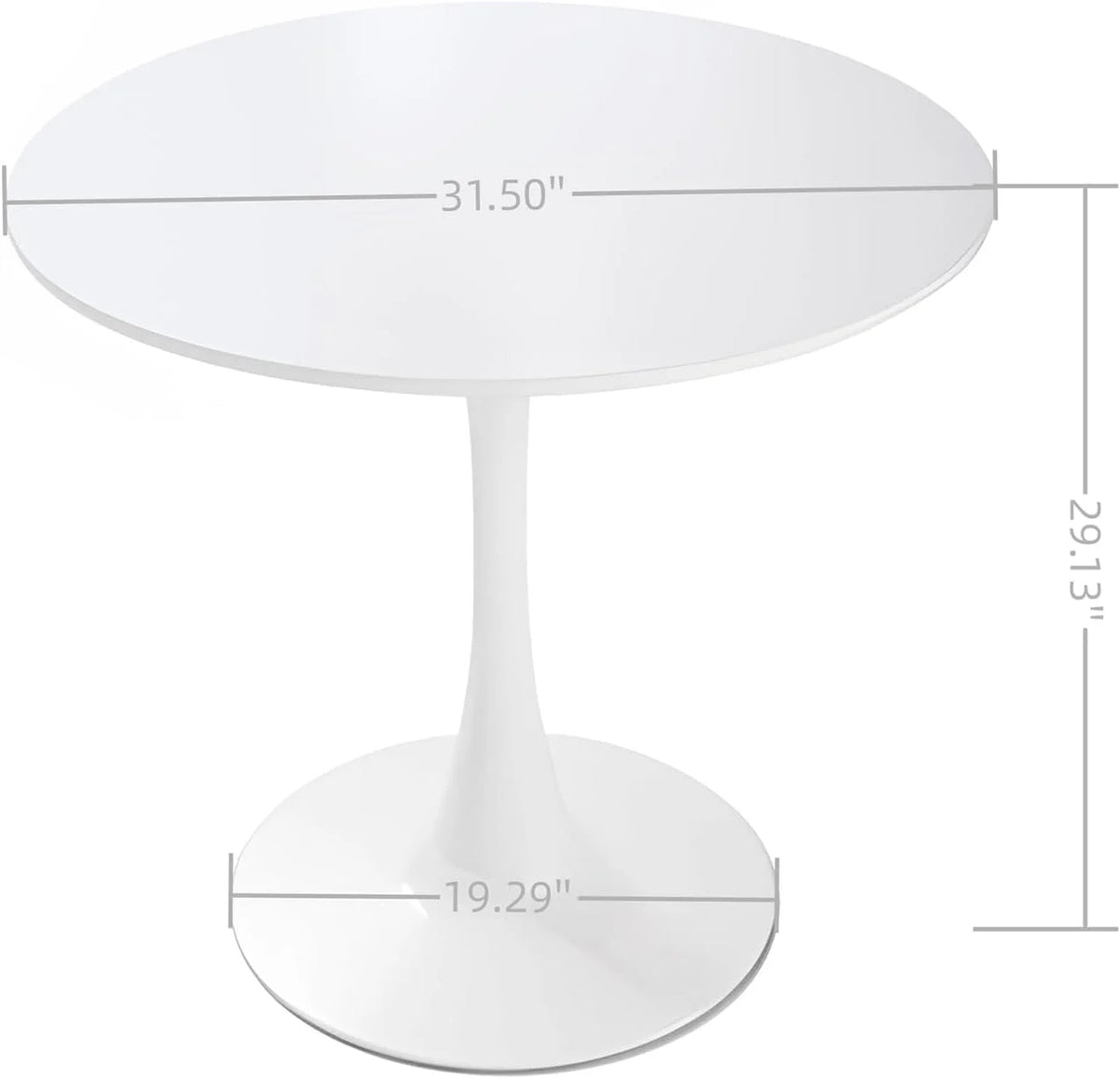 Round Dining Table Set for 2, 3 Pieces White Z700095