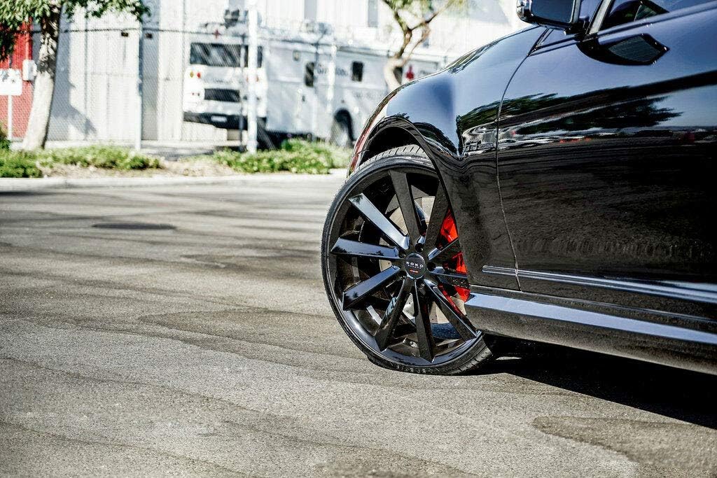 20 Inch Staggered Rims Set of 4 Gloss Black Wheels E907155