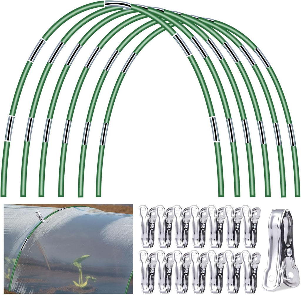 6 Sets 8 FT Long Fiberglass Garden Hoops D83782