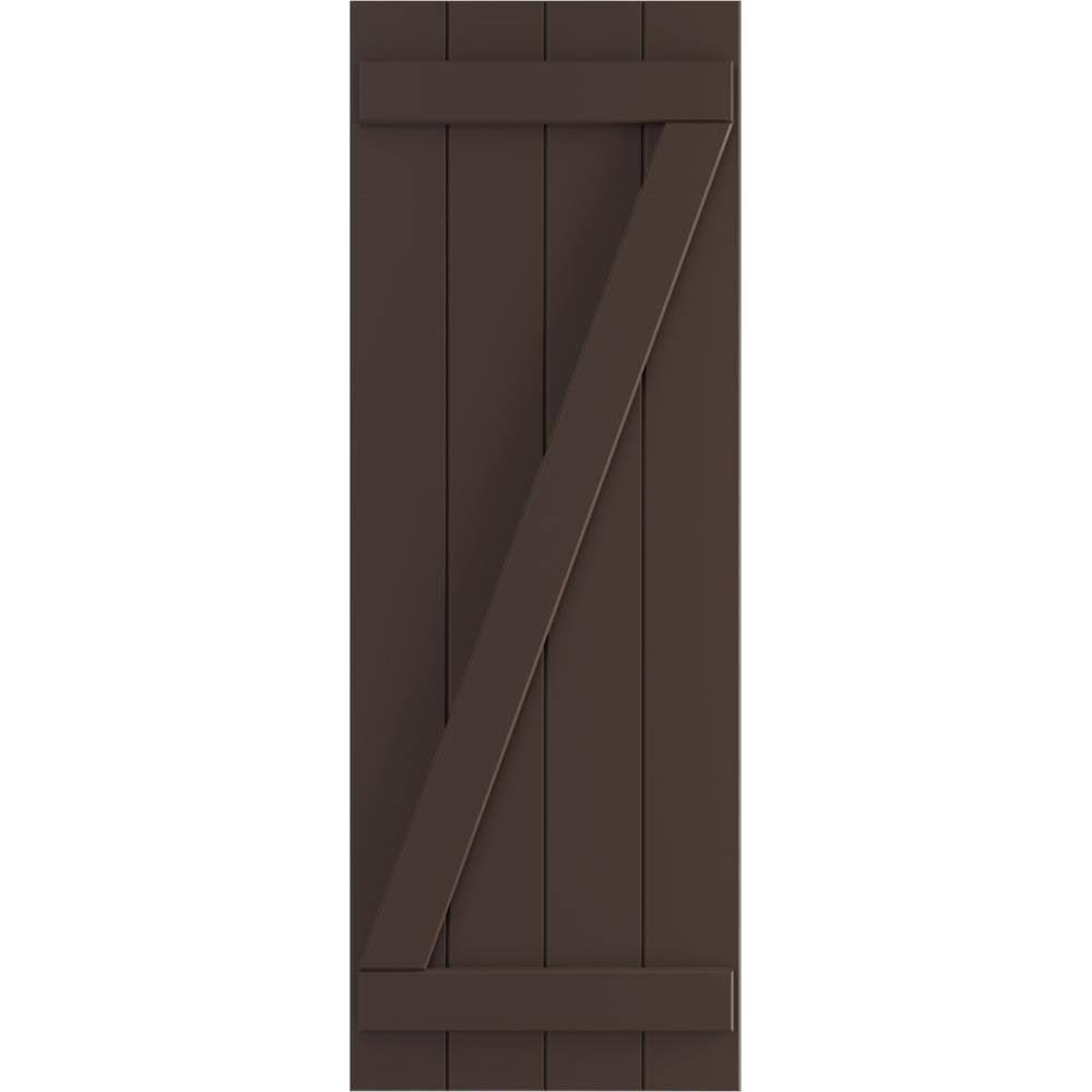 Raisin Brown PVC Board and Batten Shutters Per Pair L490