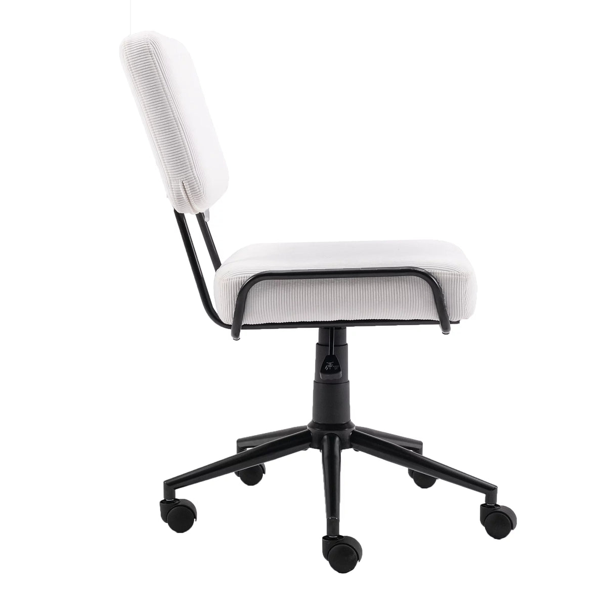 White Corduroy Adjustable Swivel Desk Chair P565