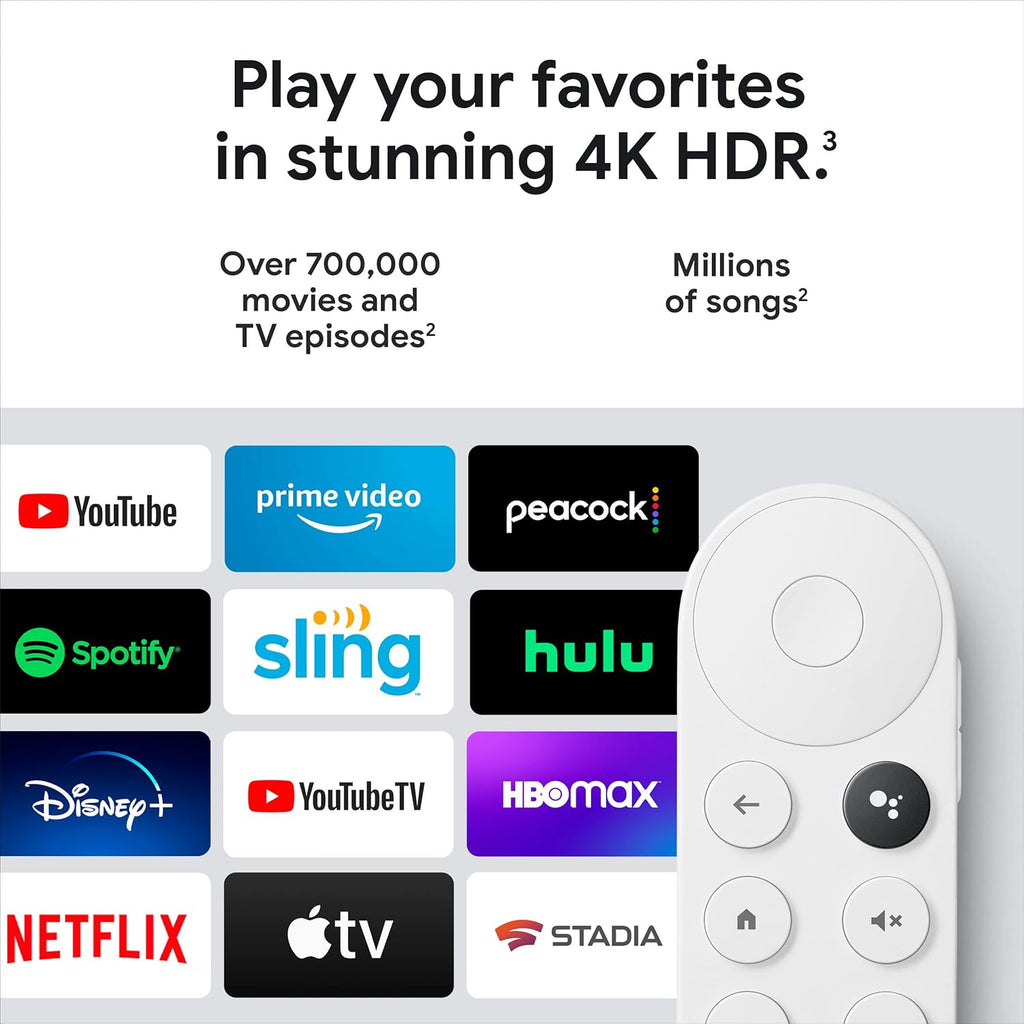 Chromecast with Google TV 4K Streaming Stick Snow C346357