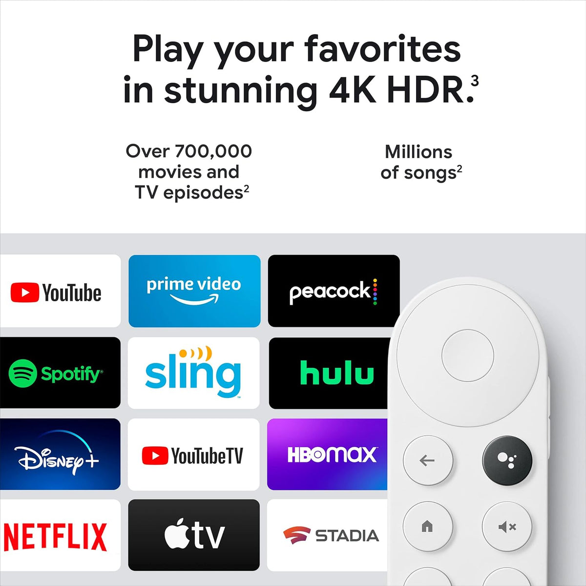 Chromecast with Google TV 4K Streaming Stick Snow C346357