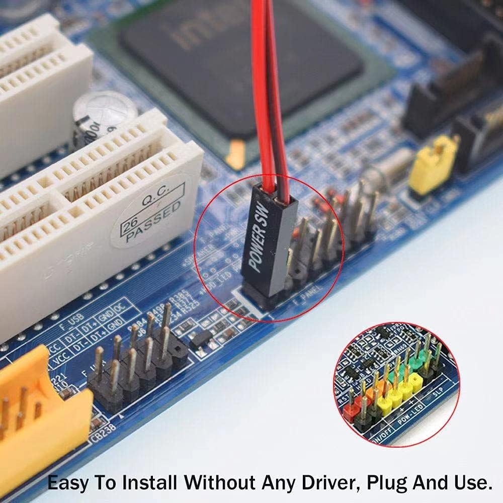 2 Pin PC Power Cable on/Off Push Button Switch 10pcs R446988