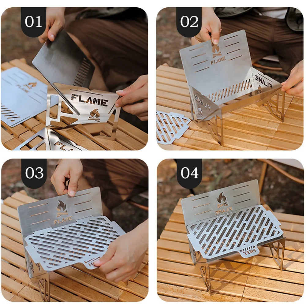 Camping Detachable Portable Stainless Steel Furnace B635356