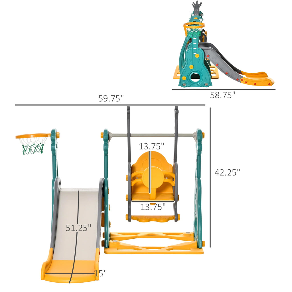 3 in 1 Toddler Swing and Slide Set with Climber L883815