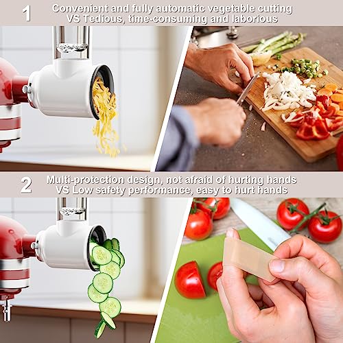 Slicer Shredder Attachment for Kitchenaid Stand Mixer with 3 Blades D631
