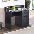 Black Wood Grain Three Drawers Computer Desk D159