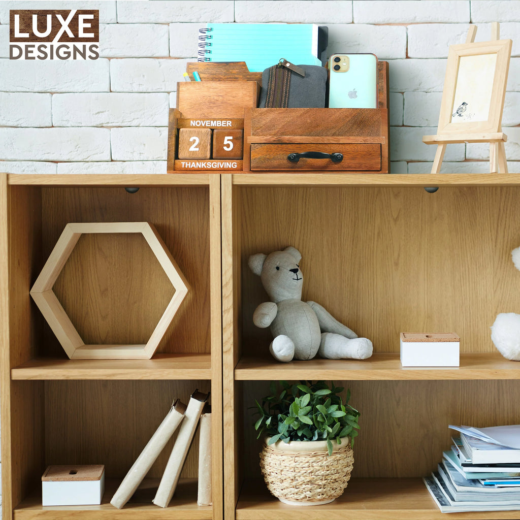 Wooden Mail Organizer with Drawer J960437