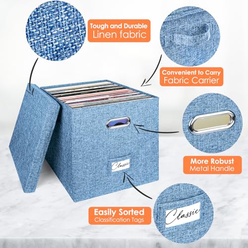 Stackable Vinyl Record Storage Box with Lid P461