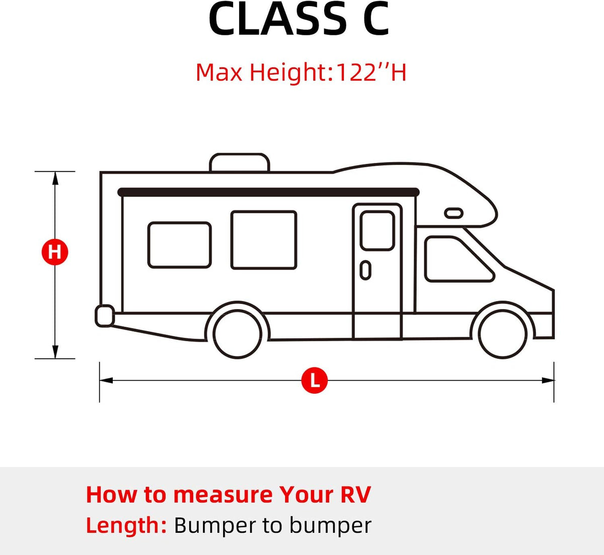 3 Layers Waterproof Ripstop RV Cover Fits 29Ft to 32Ft, Grey A913107