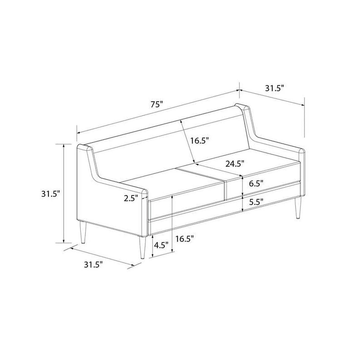 Light Gray Linen Sofa with Steel Legs L3043
