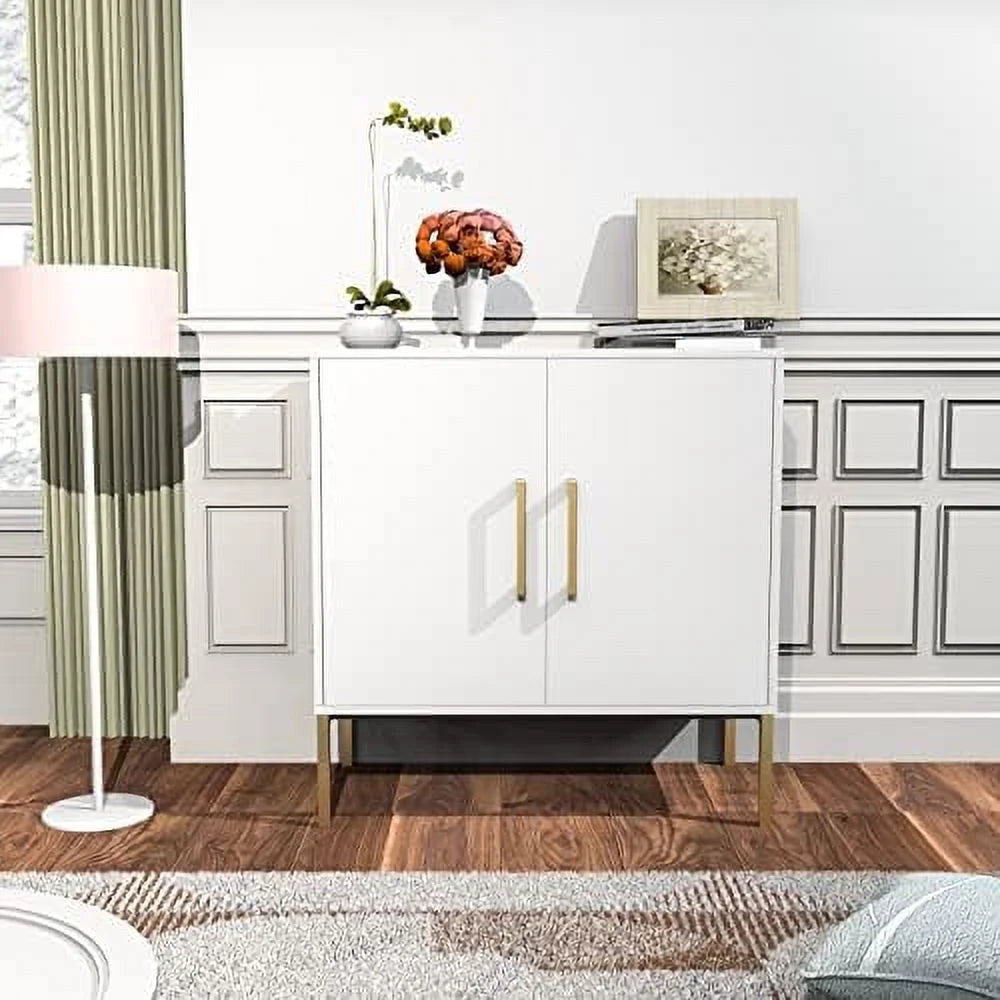 White Free Standing Cabinet with Doors U705472