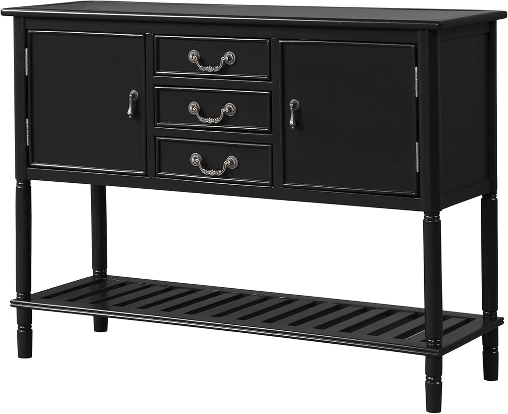 Solid Wood Console Table with 3 Drawers, 2 Cabinet and 1 Shelf N9166