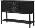 Solid Wood Console Table with 3 Drawers, 2 Cabinet and 1 Shelf N9166