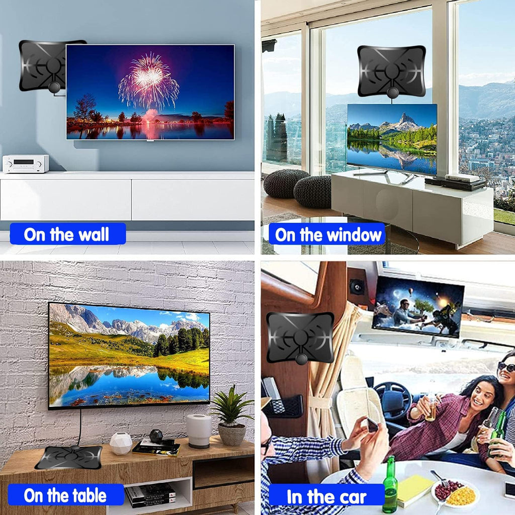HD Digital TV Antenna 250 Miles Range 4K 1080p 18ft Coax Cable Pack of 2 W2134