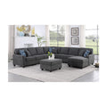 Dark Gray Woven Fabric 8Pc Modular Sectional Sofa with Ottoman V7570