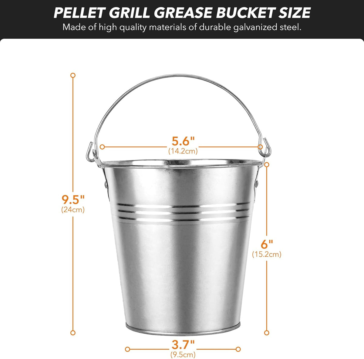Grill Grease Drip Bucket with 10-Pack Foil Liners I431