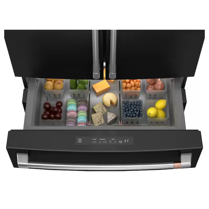 28.7 cu. ft. Smart Four Door French Door Refrigerator in Matte Black Q62194