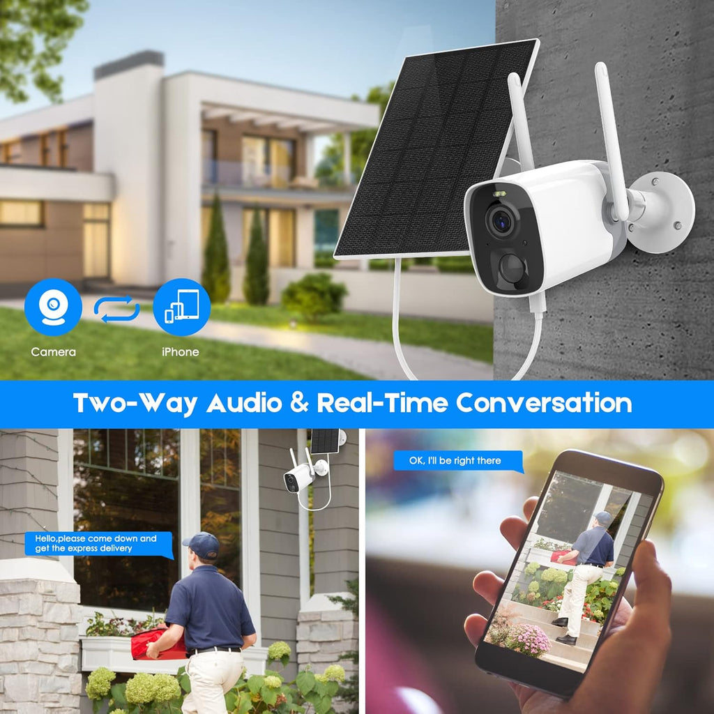 Solar Security Camera Wireless Outdoor 1080P WiFi D573242