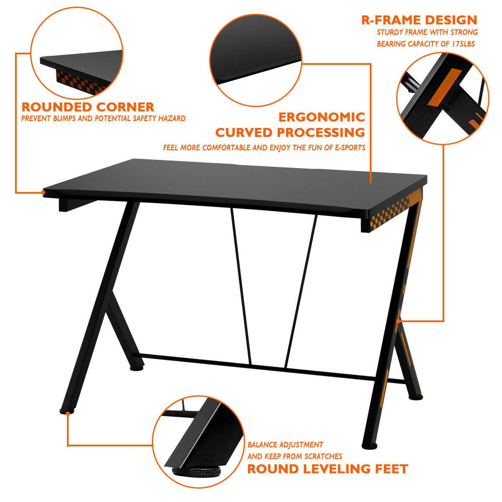 Black Ergonomic Gaming Desk V9214