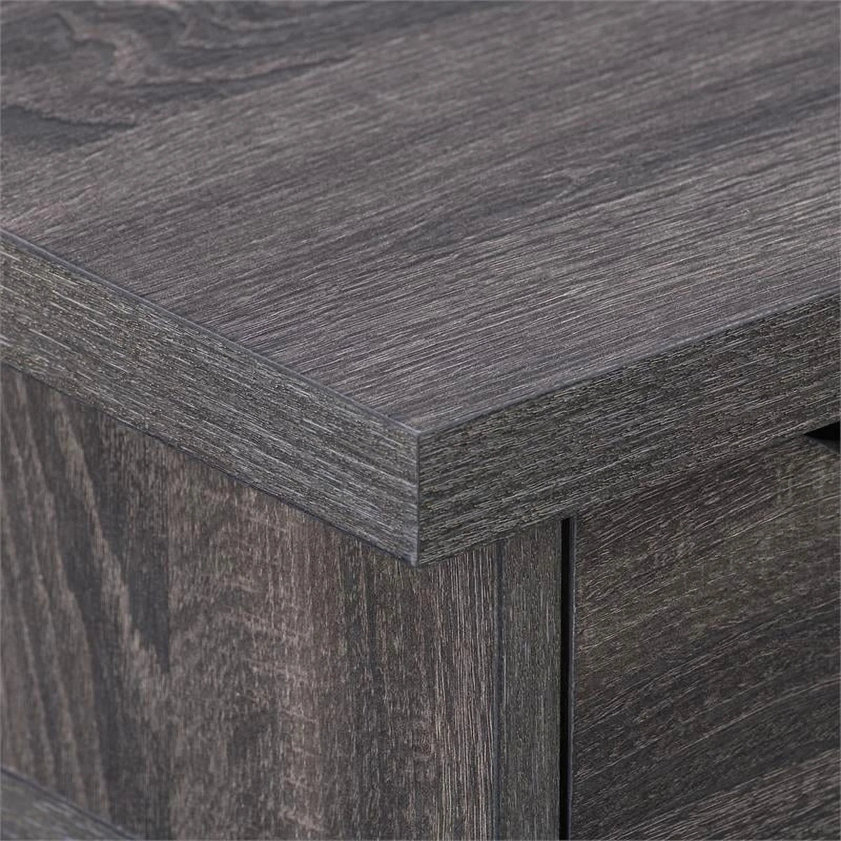 Dark Gray Engineered Wood Coffee Table with Drawers K36744