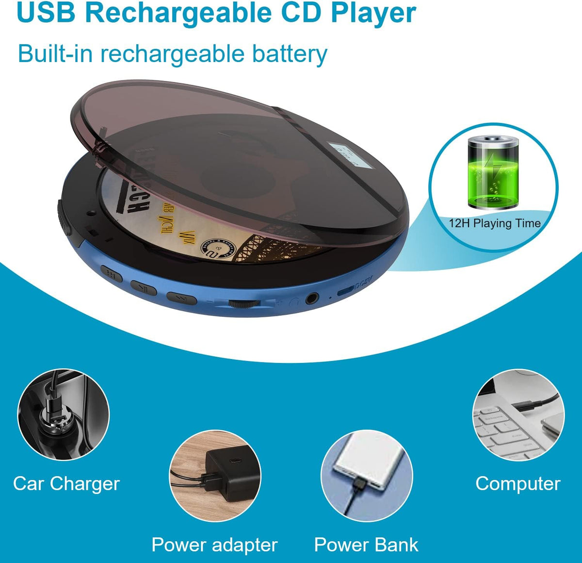 Portable CD Player with Headphones V98613