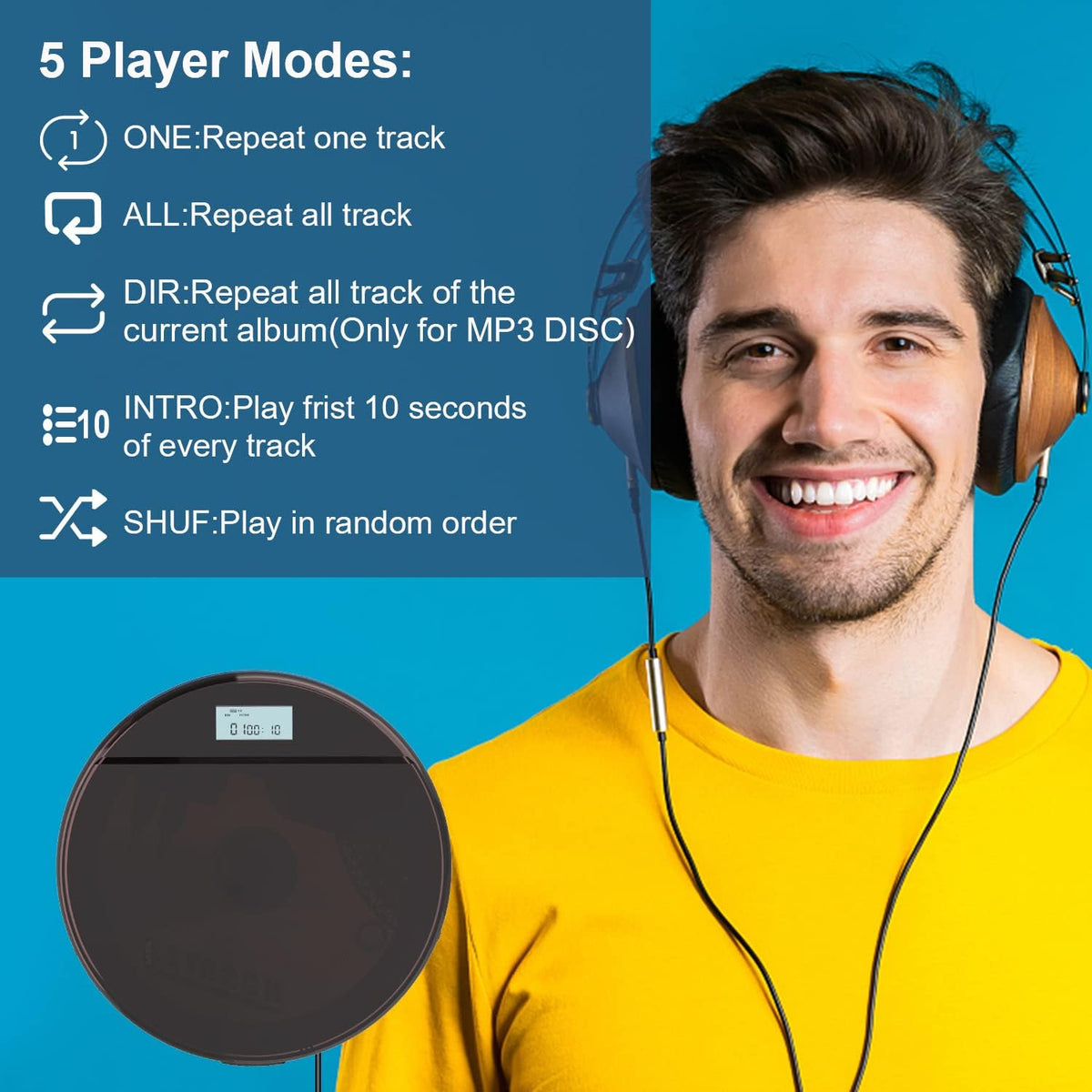 Portable CD Player with Headphones V98613