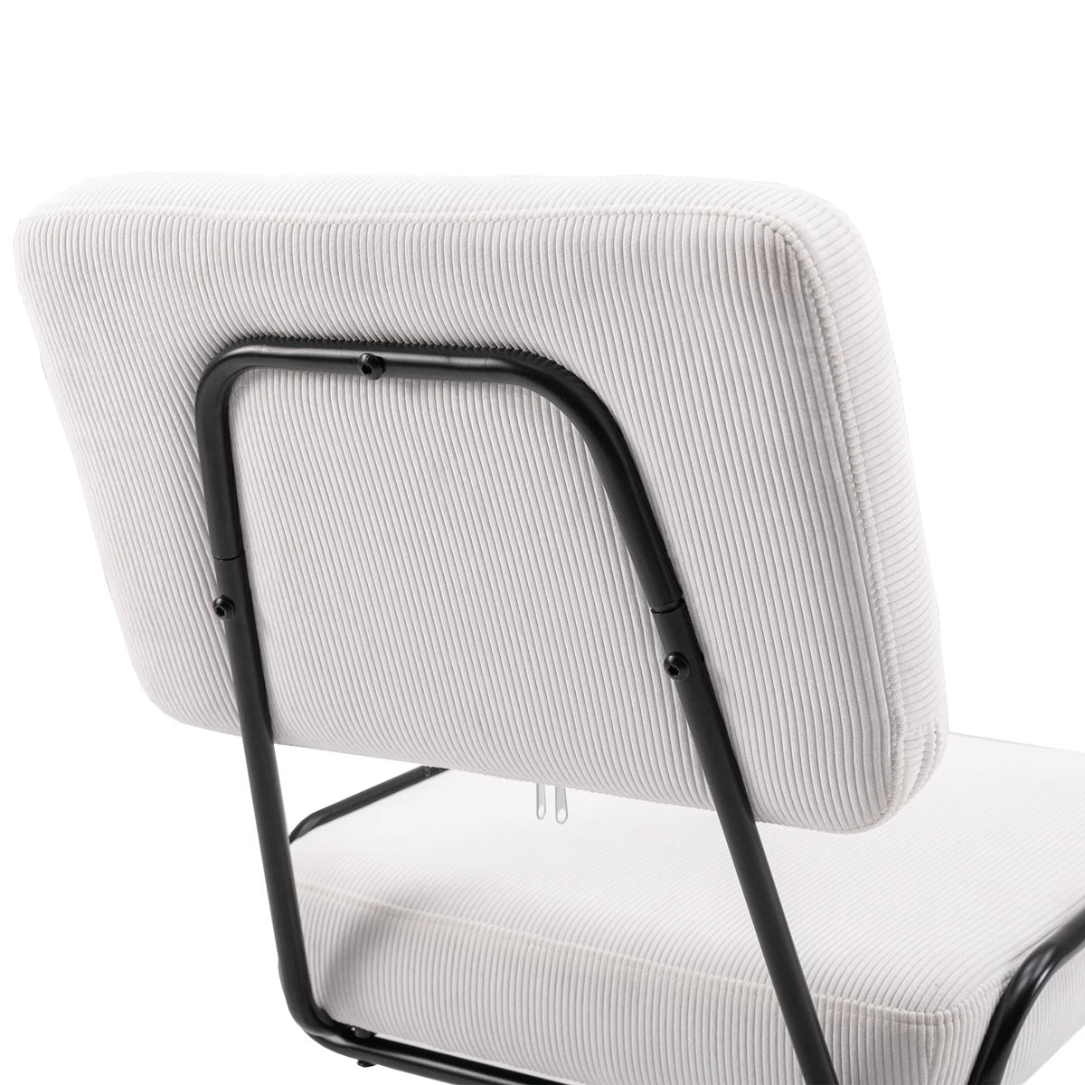 White Corduroy Adjustable Swivel Desk Chair P565